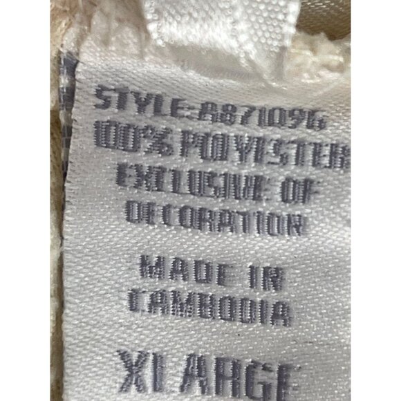 Aria Two Piece Set Ivory Embroidered Women's Long Sleeve Top Pajama Pants XL - Picture 8 of 10